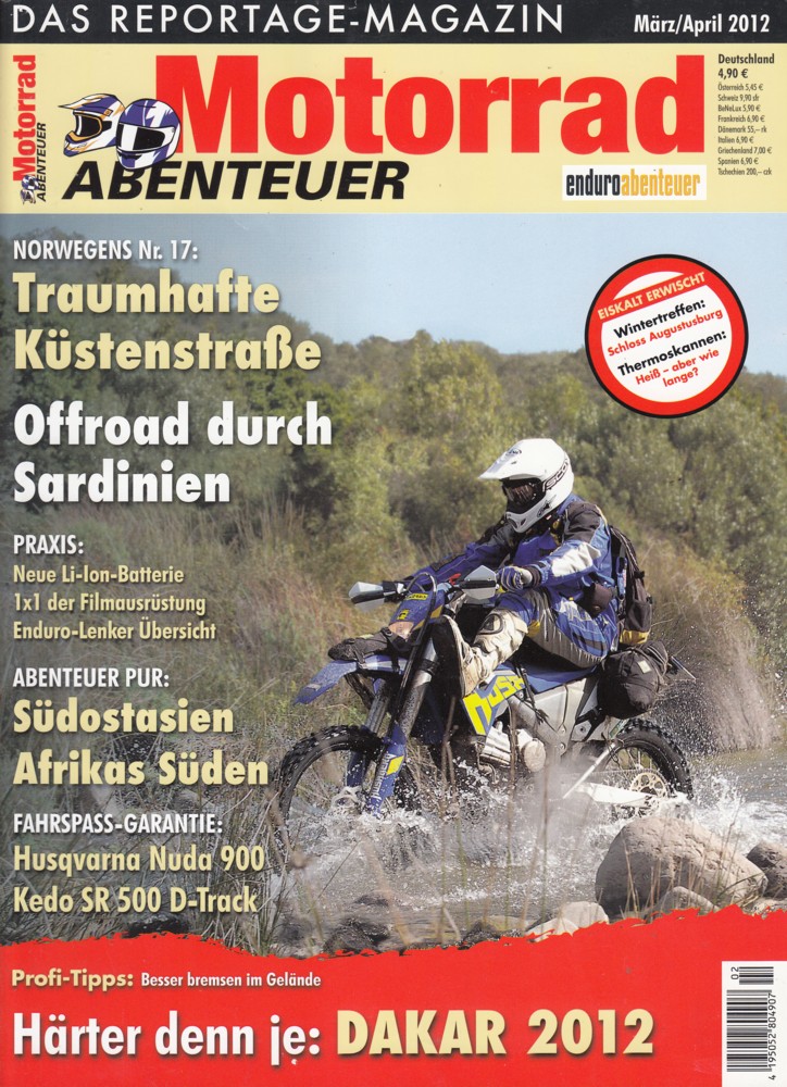 Titelbild: Motorrad Abenteuer 3/4 2012 – Test Husqvarna Nuda 900; Kedo Yamaha SR 500