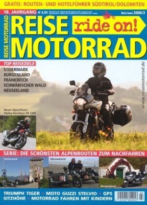REISE MOTORRAD ride on! 3/2008 – Triumph Tiger mit 84 kW (115 PS) Test & Technik, Moto Guzzi Stelvio 1200 4V mit 77 kW (105 PS) Test & Technik