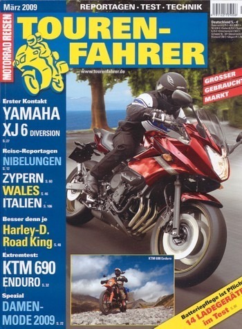 TOURENFAHRER 3/2009 – KTM 690 Enduro mit 46,3 kW (63 PS) im TOUREN-Test, Yamaha XJ6 Diversion mit 57 kW (78 PS) erster Kontakt