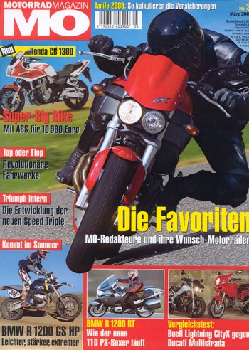 MO 3/2005 – Aprilia RSV 1000 R Factory mit 102 kW (139 PS) hier als Traum-Bike