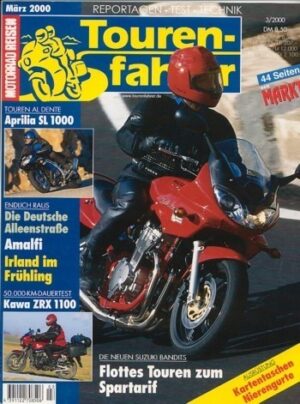 Tourenfahrer 3/2000 – Kawasaki ZRX 1100 mit 78 kW (106 PS) im Langstrecken-Test, Aprilia SL 1000 Falco mit 87 kW (118 PS) als Reise-Motorrad