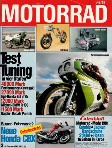 MOTORRAD 3/1981 – Test Performance-Kawasaki mit 102 kW (138 PS) Test & Technik