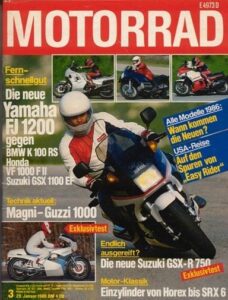 Titelseite: MOTORRAD 3/1986 – Yamaha FJ 1200 im Vergleich; Test Magni-Moto Guzzi 1000