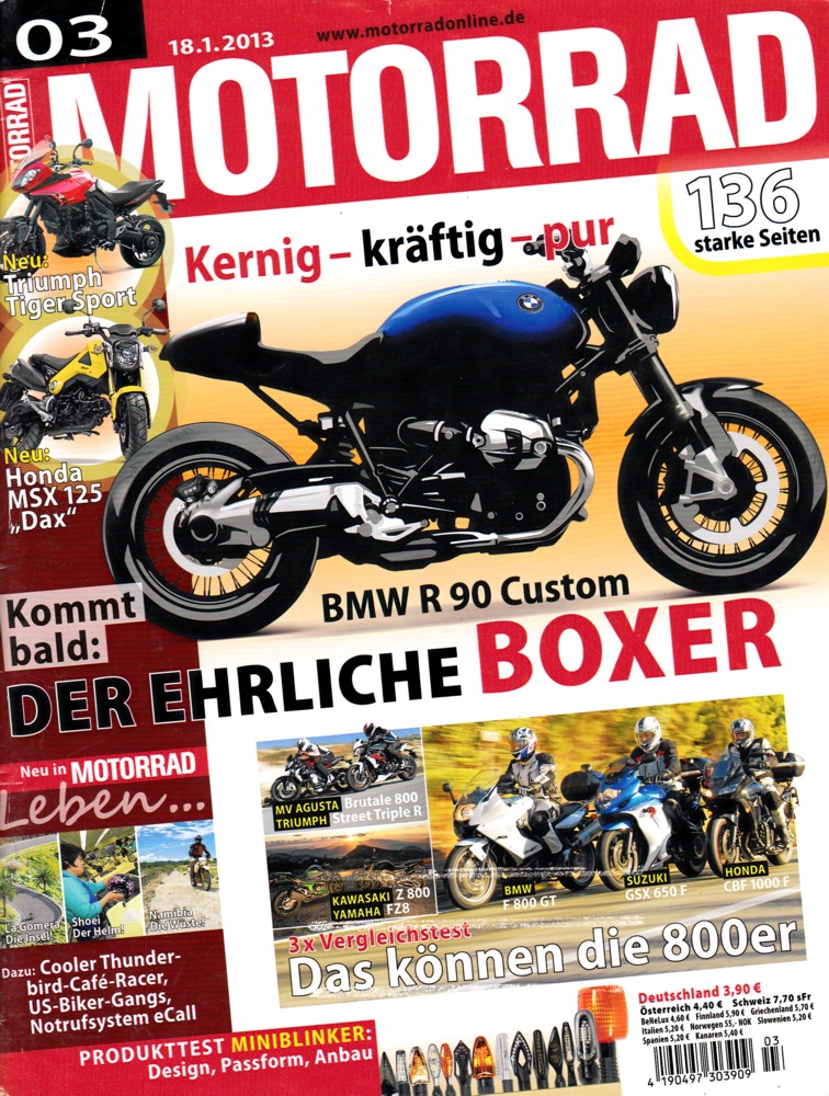 Titelbild: MOTORRAD 3/2013 – Dauertest/Zubehör Honda Crosstourer; Gebrauchtkauf Aprilia RSV mille