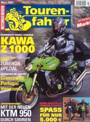 Tourenfahrer 3/2003 – Kawasaki KLR 650 vs. Yamaha XT 600 E; SZ-Gespann