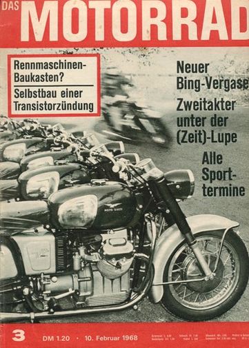 DAS MOTORRAD 3/1968 – Yamaha YDS-5 mit Rennmotor; Vorstellung Puch 250
