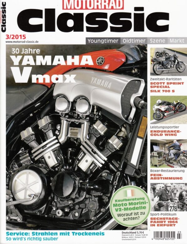 Motorrad Classic 03/2015 – Yamaha Vmax; Kawasaki ZL 1000; Jawa 350