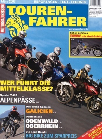 TOURENFAHRER 3/2007 – Honda XL 650 V Transalp mit 39 kW (53 PS) im Vergleichstest, Kawasaki Versys mit 47 kW (64 PS) im Vergleichstest
