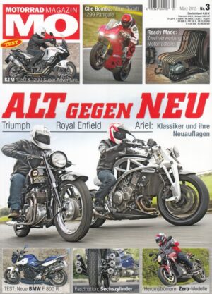 MO 3/2015 – Test BMW F 800 R; Ducati 1299 Panigale S; Ariel Square Four vs. Ariel Ace