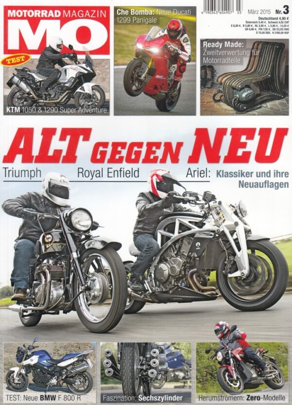 MO 3/2015 – Test BMW F 800 R; Ducati 1299 Panigale S; Ariel Square Four vs. Ariel Ace