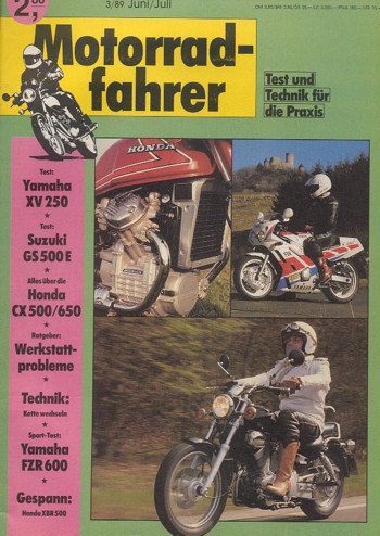 Motorradfahrer 3/1989 – Yamaha FZR 600 Test; Honda CX 500/650 Klassiker