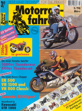 Motorradfahrer 3/1996 – Thunderace, Thundercat, VN 1500/800 Classic