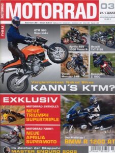 Titelseite: MOTORRAD 3/2005 – KTM 990 Superduke im Vergleich; Gebrauchtkauf Kawasaki ZZ-R 600