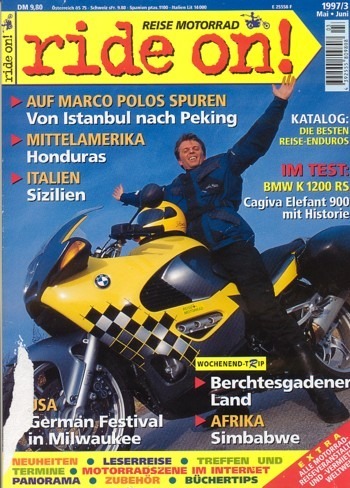 REISE MOTORRAD ride on! 3/1997 – BMW K 1200 RS mit 72 kW (98 PS) Test & Technik, Cagiva Elefant 900 mit 44/50 kW (60/68 PS) im Test