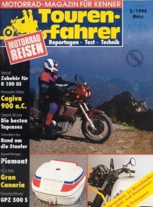 Tourenfahrer 3/1994 – Cagiva Elefant 900 a.C. mit 50 kW (68 PS) im Touren-Test, BMW R 100 GS, Zubehör-Empfehlungen