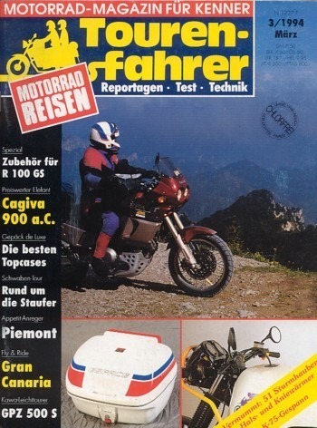 Tourenfahrer 3/1994 – Cagiva Elefant 900 a.C. mit 50 kW (68 PS) im Touren-Test, BMW R 100 GS, Zubehör-Empfehlungen
