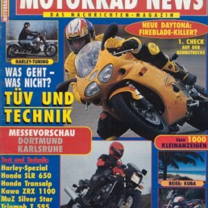 MOTORRAD NEWS 3/1997 – Kawasaki ZRX 1100 mit 72 kW (98 PS) Test & Technik; Triumph Daytona T 595 mit 96 kW (130 PS) Test & Technik; Honda SLR 650 mit 29 kW (39 PS) im Vergleichstest