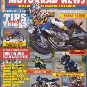 MOTORRAD NEWS 3/1998 – Voxan Roadster 1000 mit 79 kW (108 PS) Test & Technik; Honda CB 600 F Hornet mit 70 kW (95 PS) Test & Technik; Kawasaki ZX-6R Ninja mit 79 kW (108 PS) Test & Technik