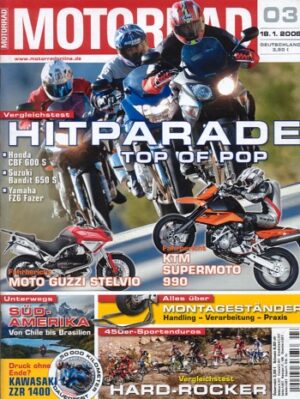 MOTORRAD 3/2008 – Honda CBF 600 S vs. Suzuki Bandit 650 S vs. Yamaha FZ6 Fazer