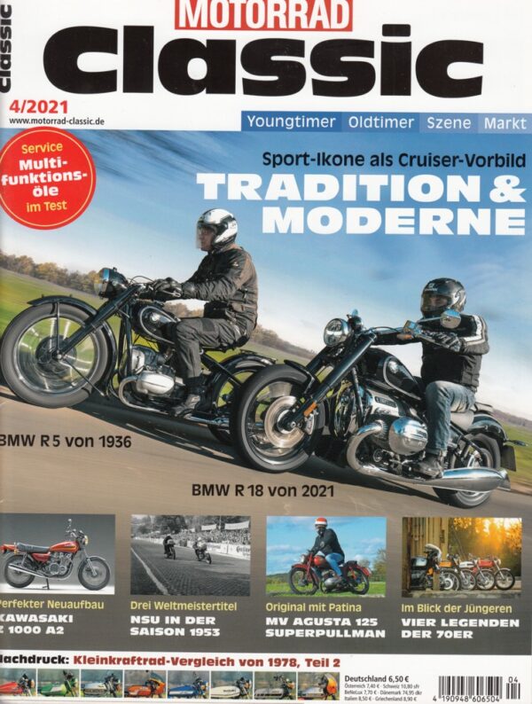 Motorrad Classic 4/2021 – BMW R 5, BMW R 18, NSU 1953, Kawasaki Z 1000 A2