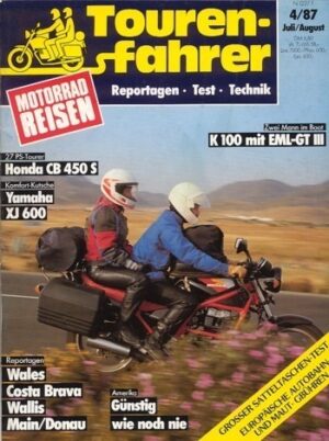 Tourenfahrer 4/1987 – Honda CB 450 S mit 20 kW (27 PS) oder 32 kW (44 PS) im Touren-Test, BMW K 100, hier mit EML GT III im Touren-Test