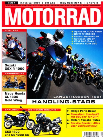 MOTORRAD 4/2001 – Top-Test Suzuki GSX-R 1000; Fahrbericht Honda GL 1800 Gold Wing