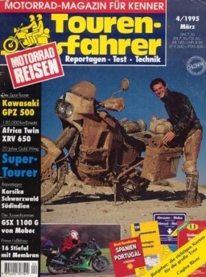 Tourenfahrer 4/1995 – Honda XRV 650 Africa Twin, Langzeit - Erlebnisse, Kawasaki GPZ 500 S mit 44 kW (60 PS) als Reise-Motorrad