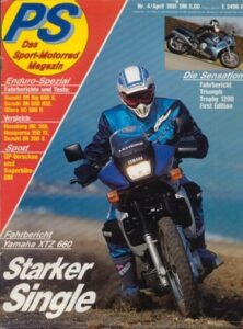 Titelseite: PS 4/1991 – Honda CBR 600 F mit 68 kW (93 PS) im Vergleichstest, Honda CBR 600 F mit 74 kW (100 PS) im Vergleichstest
