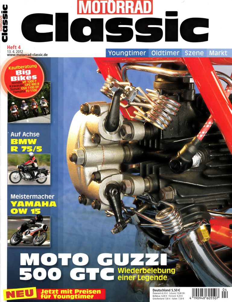 Titelbild: Motorrad Classic 04/2012 – Moto Guzzi 500 GTC, BMW R 75/5