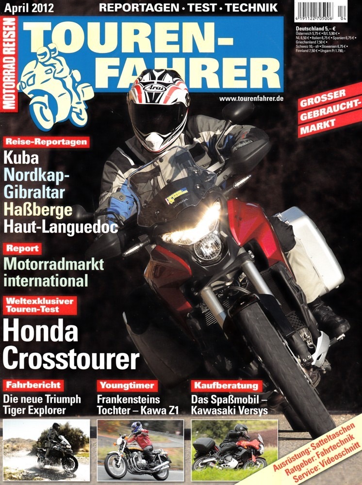 Titelbild: Tourenfahrer 4/2012 – Honda Crosstourer; Triumph Tiger Explorer