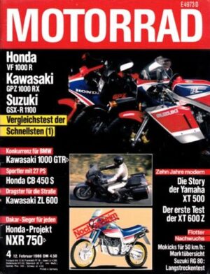 MOTORRAD 4/1986 – 10 Jahre Yamaha XT 500; Fahrbericht Honda CB 450 S, Kawasaki ZL 600