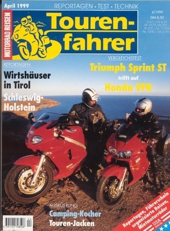 Tourenfahrer 4/1999 – Honda VFR 800 mit 72 kW (98 PS) im Vergleichstest, Triumph Sprint ST mit 76 kW (104 PS) im Vergleichstest
