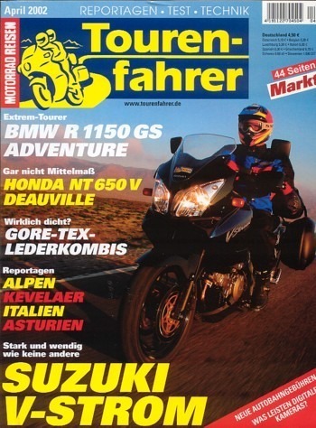 Tourenfahrer 4/2002 – Suzuki DL 1000 V-Strom mit 72 kW (98 PS) als Reise-Motorrad, Harley-Davidson Sportster, Gespanne im Test