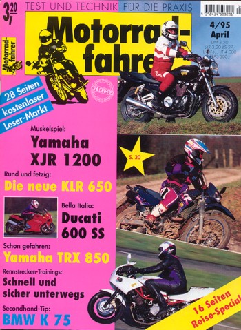 Motorradfahrer 4/1995 – Yamaha XJR 1200, Ducati 600 SS