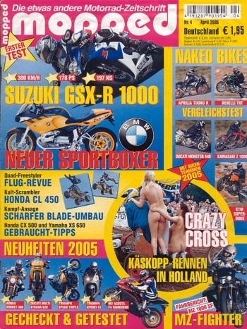 mopped 4/2005 – KTM 990 Super Duke mit 88 kW (120 PS) im Vergleichstest, Aprilia RSV 1000 Tuono R mit 92 kW (125 PS) im Vergleichstest
