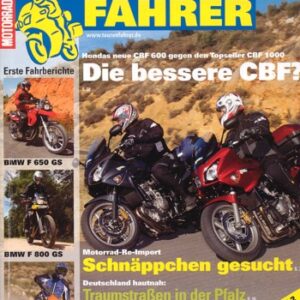 TOURENFAHRER 4/2008 – Honda CBF 1000 mit 72 kW (98 PS) + ABS im Touren-Vergleichstest, Suzuki Bandit 1250, Schalldämpfer-Vergleichstest
