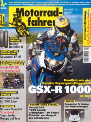 Motorradfahrer 5/2009 – Suzuki GSX-R 1000 mit 136 kW (185 PS) Test & Technik; Kawasaki ER-6f mit 53 kW (72 PS) + ABS, Test & Technik