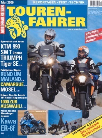 Tourenfahrer 5/2009 – KTM 990 Supermoto T vs. Triumph Tiger 1050 SE
