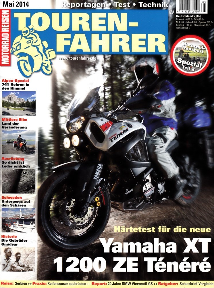 Titelbild: TOURENFAHRER 5/2014 – Yamaha XT 1200 ZE Super Ténéré; KTM Freeride 250 R