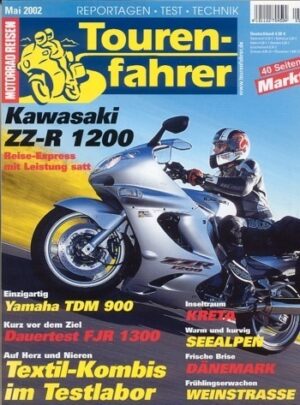 Tourenfahrer 5/2002 – Kawasaki ZZ-R 1200 mit 112 kW (152 PS) als Reise-Motorrad, Yamaha TDM 900 mit 63 kW (86 PS) als Reise-Motorrad