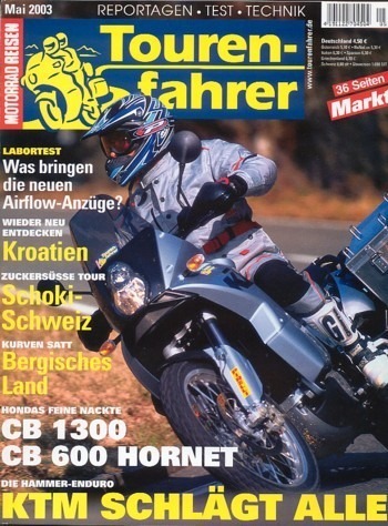 Tourenfahrer 5/2003 – KTM 950 Adventure mit 72 kW (98 PS) als Reise-Motorrad, BMW R 1150 R Rockster mit 62,5 kW (85 PS) im Test