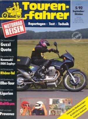 Tourenfahrer 5/1992 – Kawasaki Zephyr 1100 mit 68,4 kW (93 PS) im Tourentest, Moto Guzzi Quota 1000 mit 52 kW (71 PS) im Tourentest