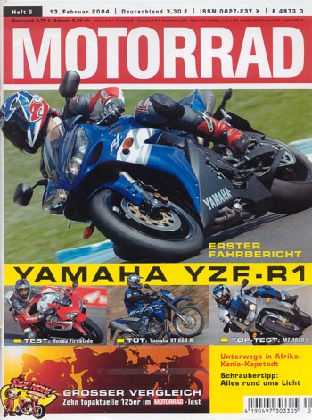 MOTORRAD 5/2004 – Top-Test MZ 1000 S; Fahrbericht Yamaha YZF-R1