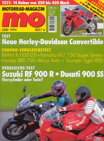 MO 6/1994 – Ducati 900 SS mit 57 kW (78 PS) im Vergleichstest; Suzuki RF 900 R mit 72 kW (98 PS) im Vergleichstest