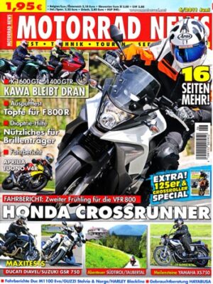 MOTORRAD NEWS 6/2011 – Honda Crossrunner mit 75 kW (102 PS) Test & Technik; Aprilia Tuono V4 R mit 123 kW (167 PS) Test & Technik; Moto Guzzi Norge GT 8V mit 75 kW (102 PS) Test & Technik