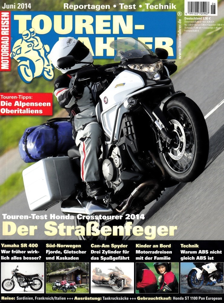Titelbild: TOURENFAHRER 6/2014 – Honda Crosstourer; Yamaha SR 400; Can-Am Spyder