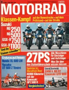 Titelseite: MOTORRAD 6/1986 – Doppeltest Honda XL 600 LM und Yamaha XT 600 Z Ténéré