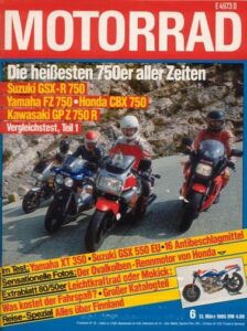 Original-Zeitschrift mit Test der Suzuki GSX-R 750