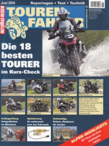 Titelseite: TOURENFAHRER 6/2016 – Triumph Bonneville T120 ; Reiseenduro-Überblick