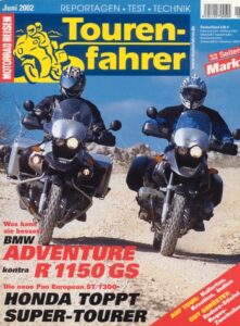 Titelseite: Tourenfahrer 6/2002 – BMW R 1150 GS vs. BMW R 1150 GS Adventure